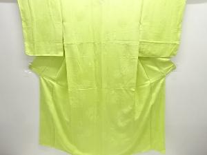 未使用品　亀甲に花鳥模様織り出し一つ紋色無地着物